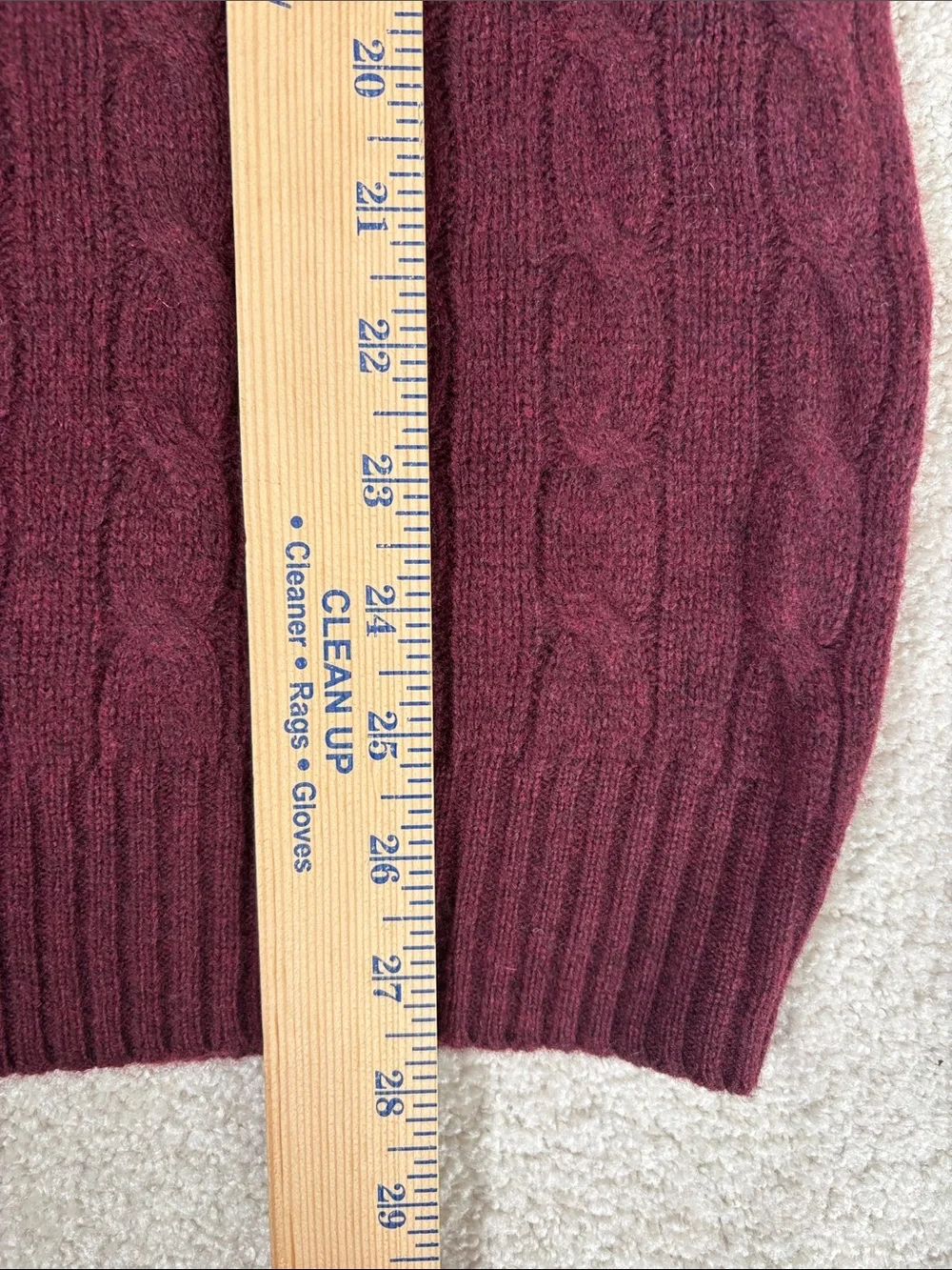 Polo Ralph Lauren Wool Cashmere Cable Knit Preppy Sweater Burgundy Mens Medium